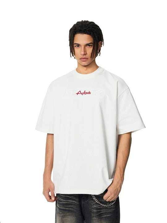 Graphic Tee | Achock Flower Logo Embroidery Tee | Face 3 Face