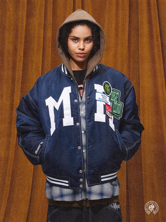 MHARF Embroidered Label Sorona Baseball Jacket | Face 3 Face