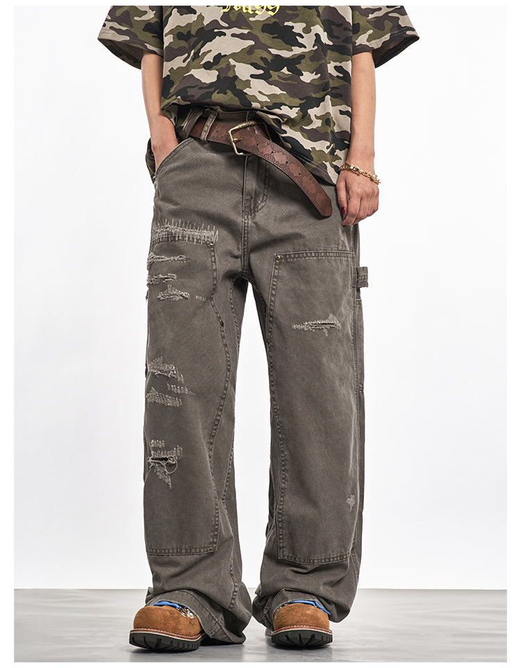 F3F Select Frayed Double Knee Work Painter Pants | Face 3 Face