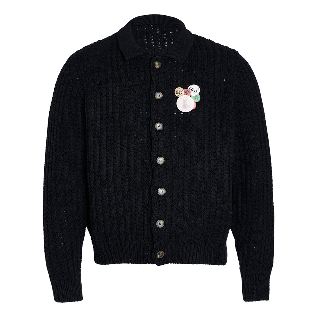 STEEPC Vintage Button Badge Knit Cardigan | Face 3 Face