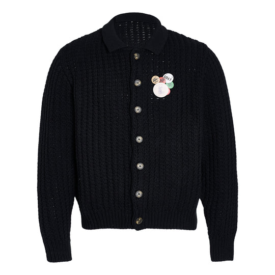 STEEPC Vintage Button Badge Knit Cardigan | Face 3 Face