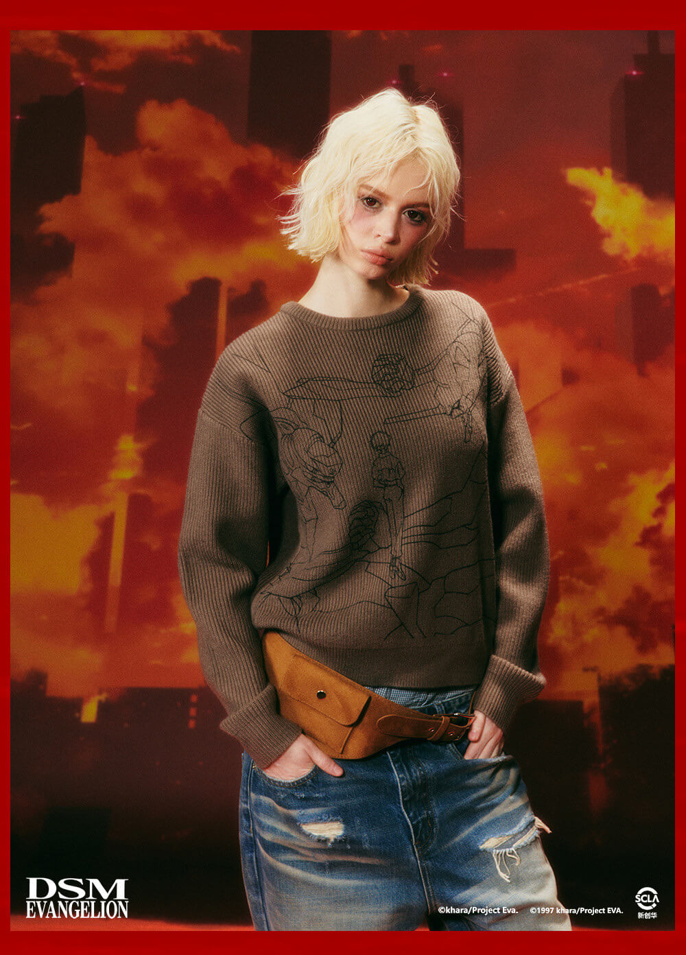 DSM x EVA Kaworu Inspired Print Knit Sweater | Face 3 Face
