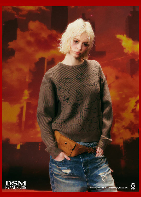 DSM x EVA Kaworu Inspired Print Knit Sweater | Face 3 Face