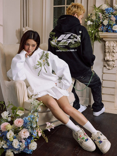 Harsh and Cruel Botanical Darts Logo Floral Embroidered Hoodie | Face 3 Face