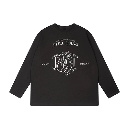 1807 Pegasus Stamped Distressed Long Sleeve Tee | Face 3 Face