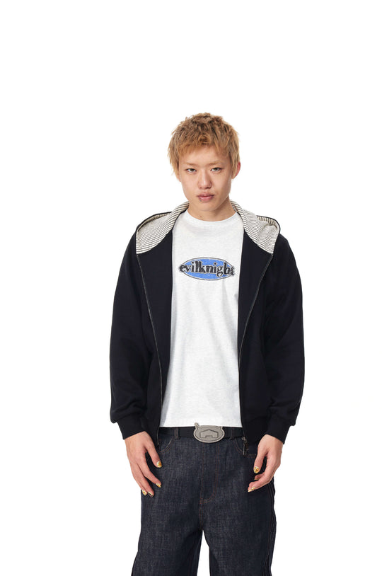 EVILKNIGHT(EK) Striped Hood Lining Zip Up Hoodie | Face 3 Face