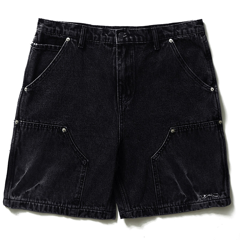 Remedy Washed Double Knee Denim Shorts | Face 3 Face