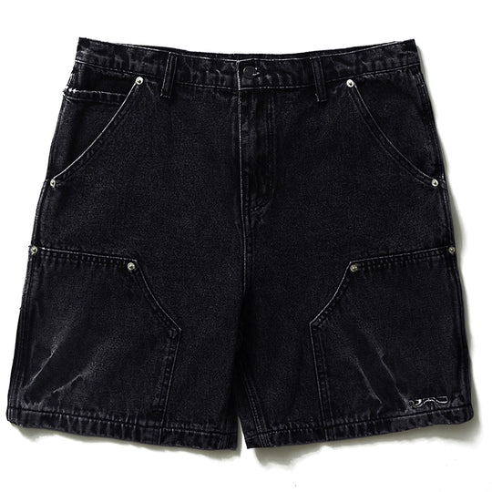Remedy Washed Double Knee Denim Shorts | Face 3 Face