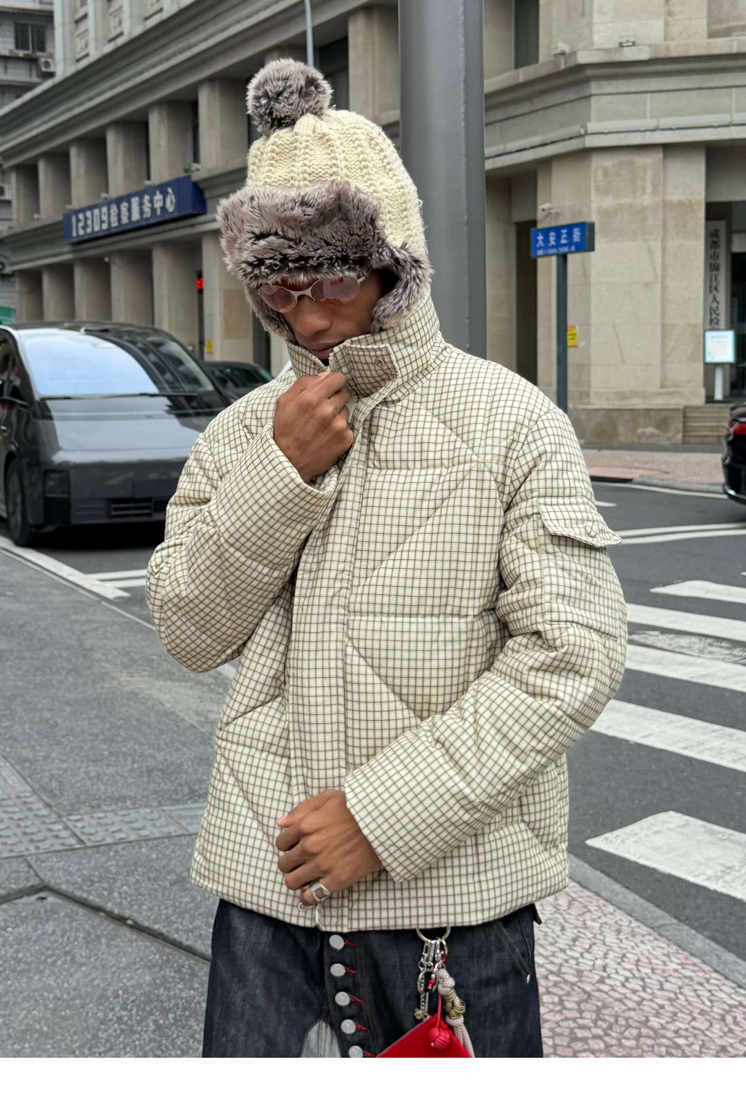 STEEPC Plaid Diamond Quilted Padded Jacket | Face 3 Face