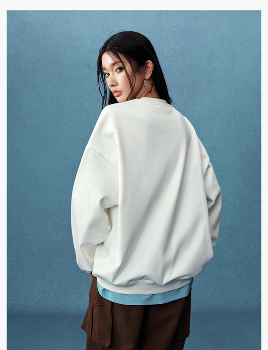 MEDM Blue Sky & Small Grass Embroidered Logo Sweatshirt | Face 3 Face