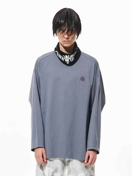 BLIND NO PLAN Logo Embroidered Inverted Sleeve Long Sleeve Tee | Face 3 Face
