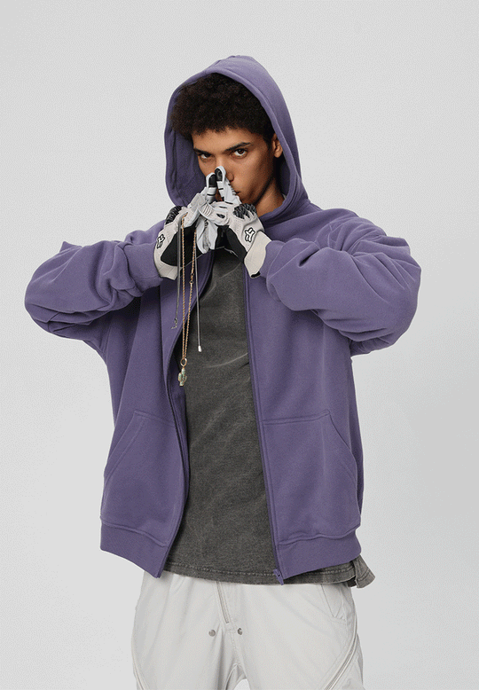 JHYQ Dead Tree Bird Printed Zipper Hoodie