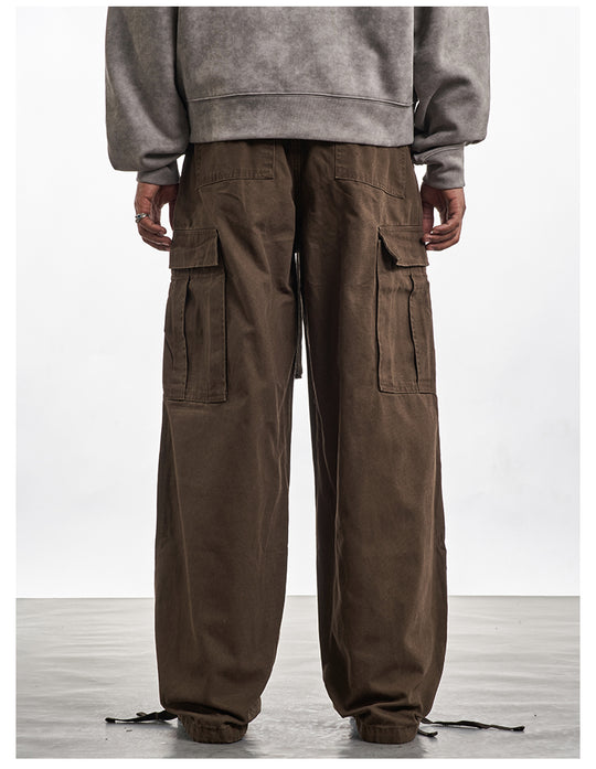 F3F Select Drawstring Large Pockets Baggy Cargo Pants | Face 3 Face