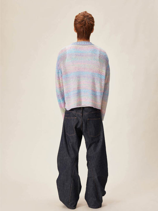 EVILKNIGHT(EK) Gradient Striped Knit Sweater | Face 3 Face