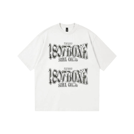 1807 BOXE Vintage Print Distressed Short Sleeve Tee | Face 3 Face