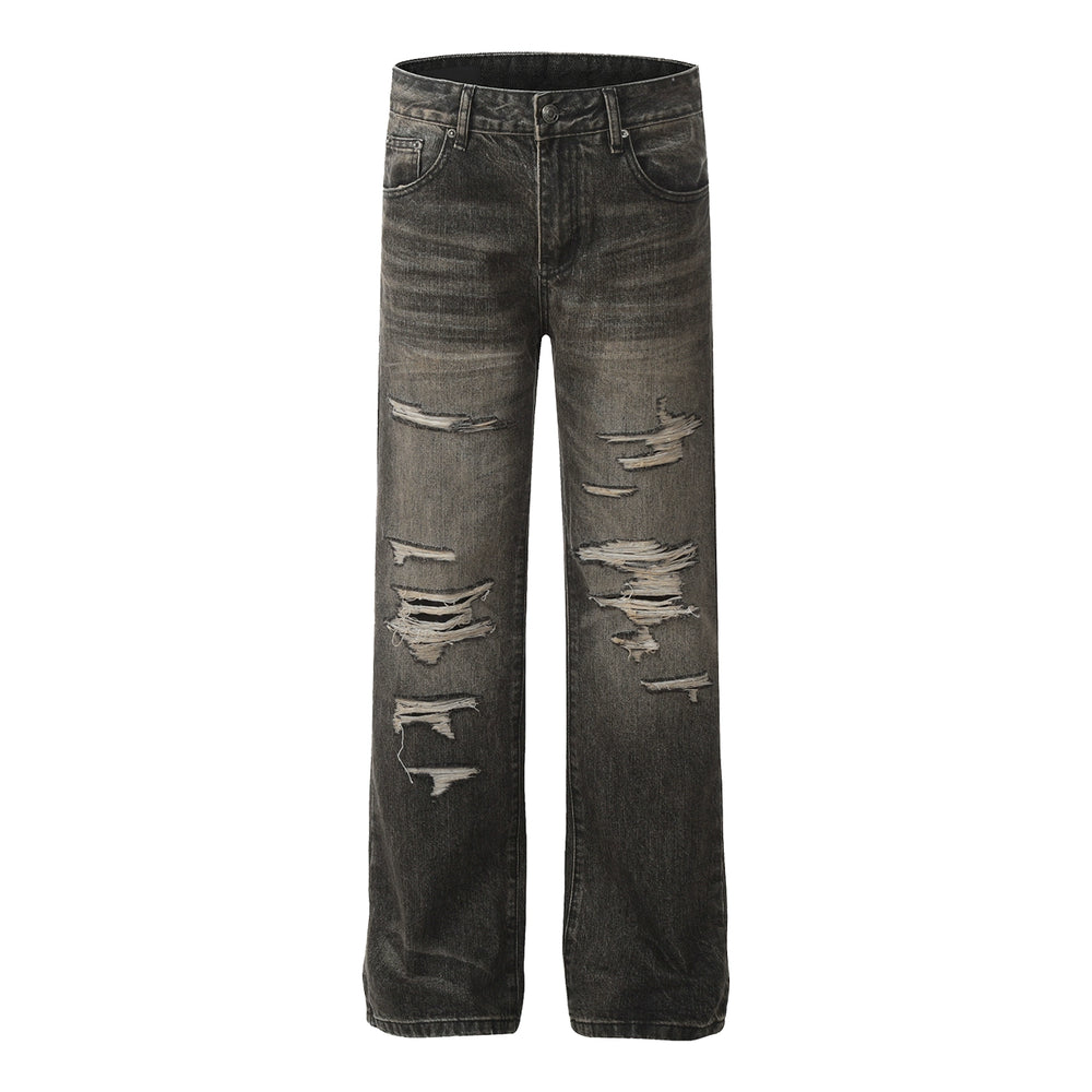 F3F Select Washed Black Gray Multi Hole Jeans | Face 3 Face