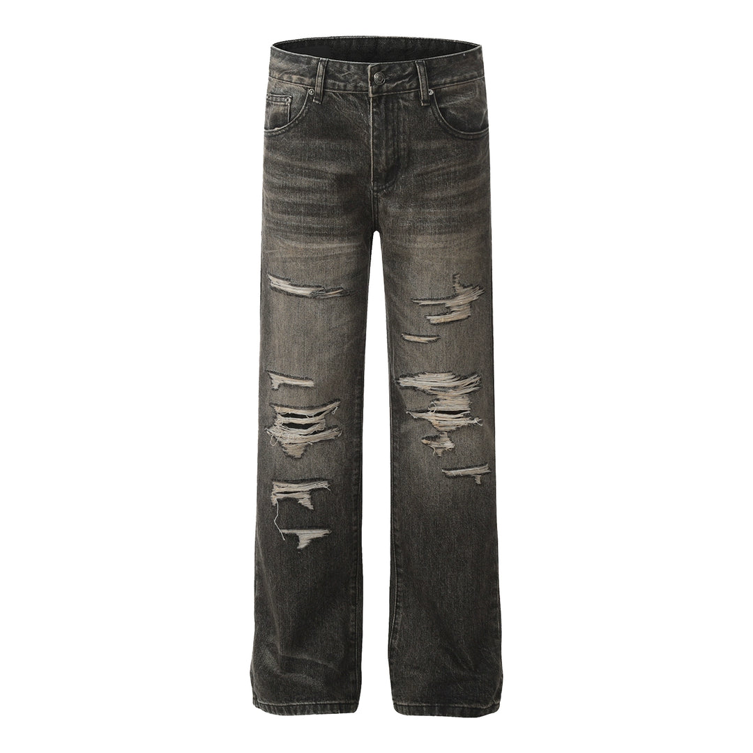 F3F Select Washed Black Gray Multi Hole Jeans | Face 3 Face