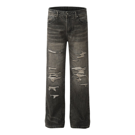 F3F Select Washed Black Gray Multi Hole Jeans | Face 3 Face