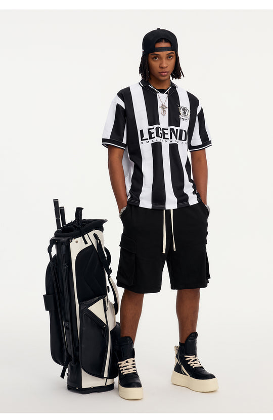 Small Town Kid Water Ripple Striped Polo Jersey | Face 3 Face