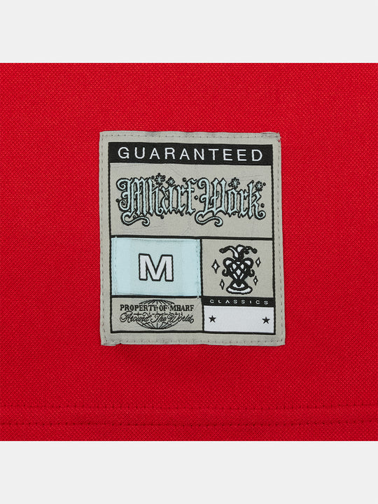 MHARF Red 87 Patch Embroidery Bar Stripe Hockey Jersey | Face 3 Face