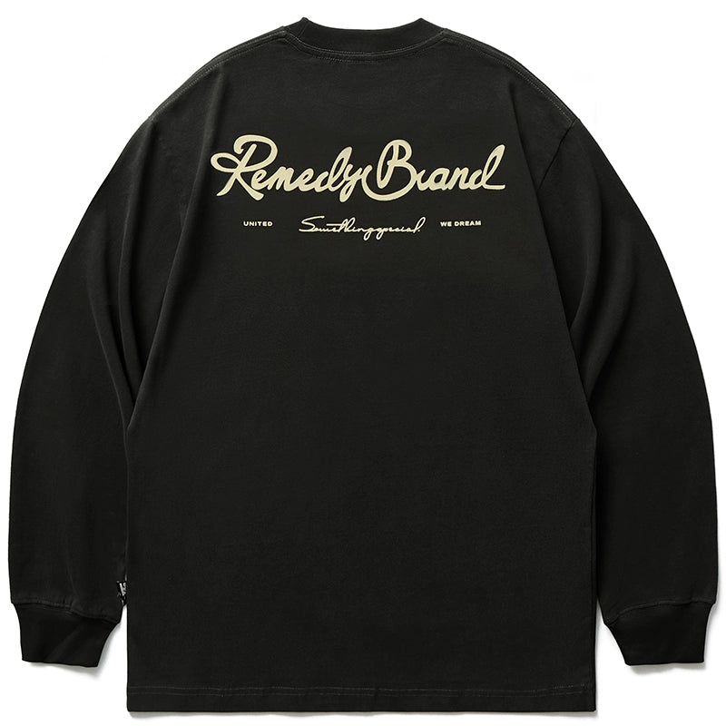 Remedy Script Print Long Sleeve Tee | Face 3 Face