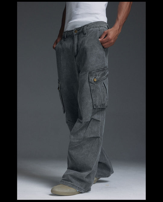 NOVACAM Washed 3D-Pocket Work Cargo Pants | Face 3 Face