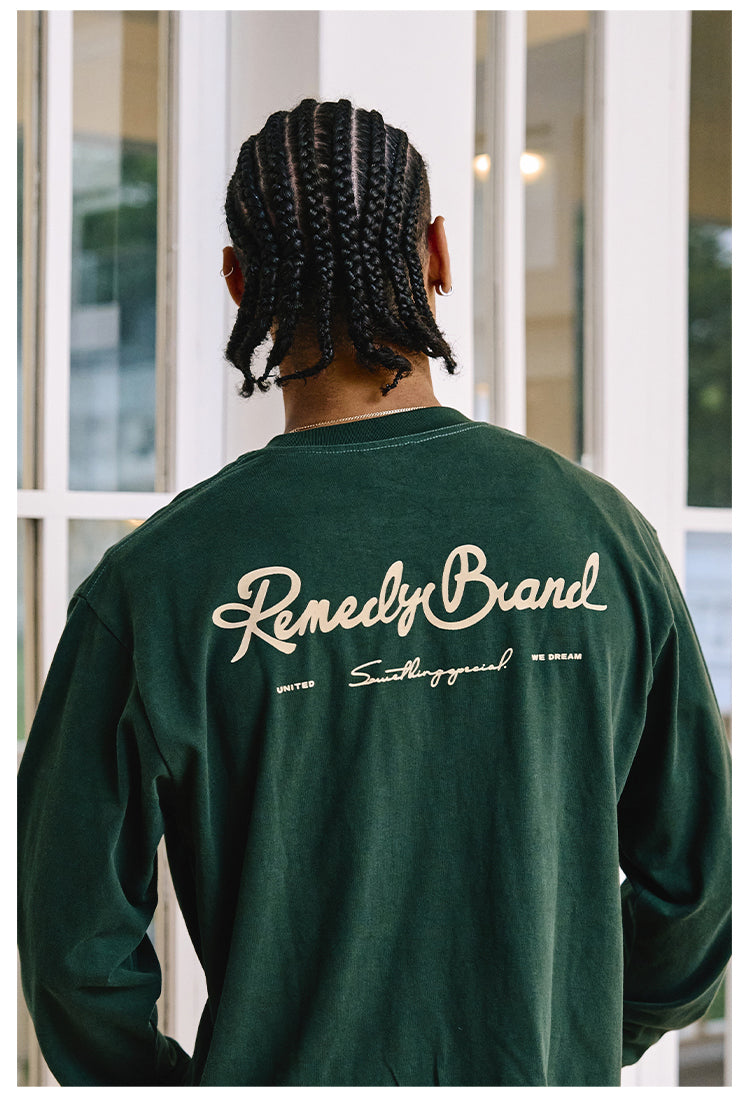 Remedy Script Print Long Sleeve Tee | Face 3 Face