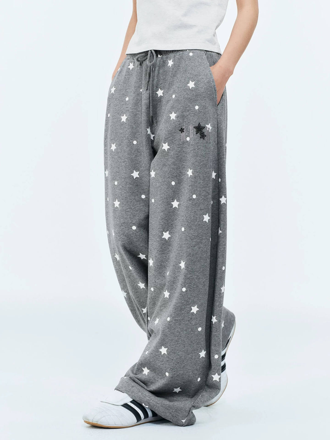 MEDM Star Polka Dot Print Baggy Sweatpants | Face 3 Face