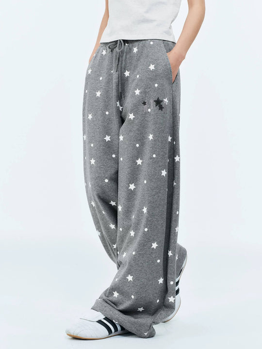 MEDM Star Polka Dot Print Baggy Sweatpants | Face 3 Face