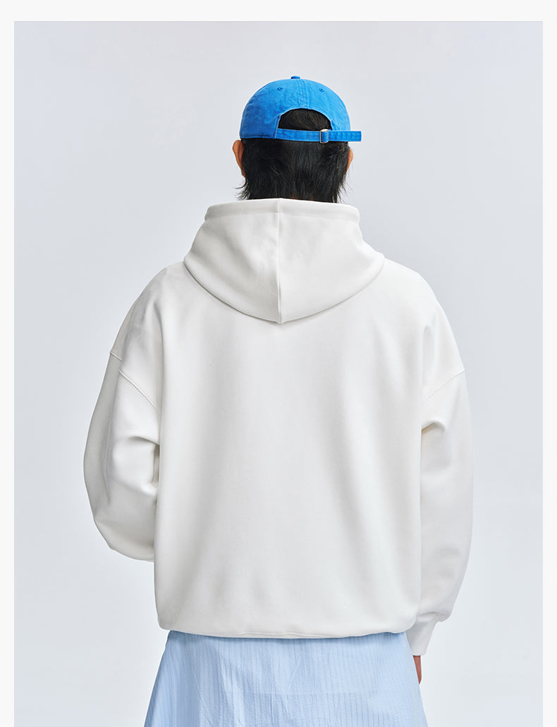 MEDM Basic Letter Logo Suede Hoodie | Face 3 Face