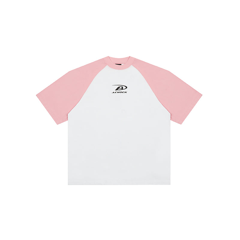 Achock Basic Logo Printed Raglan Sleeve Tee