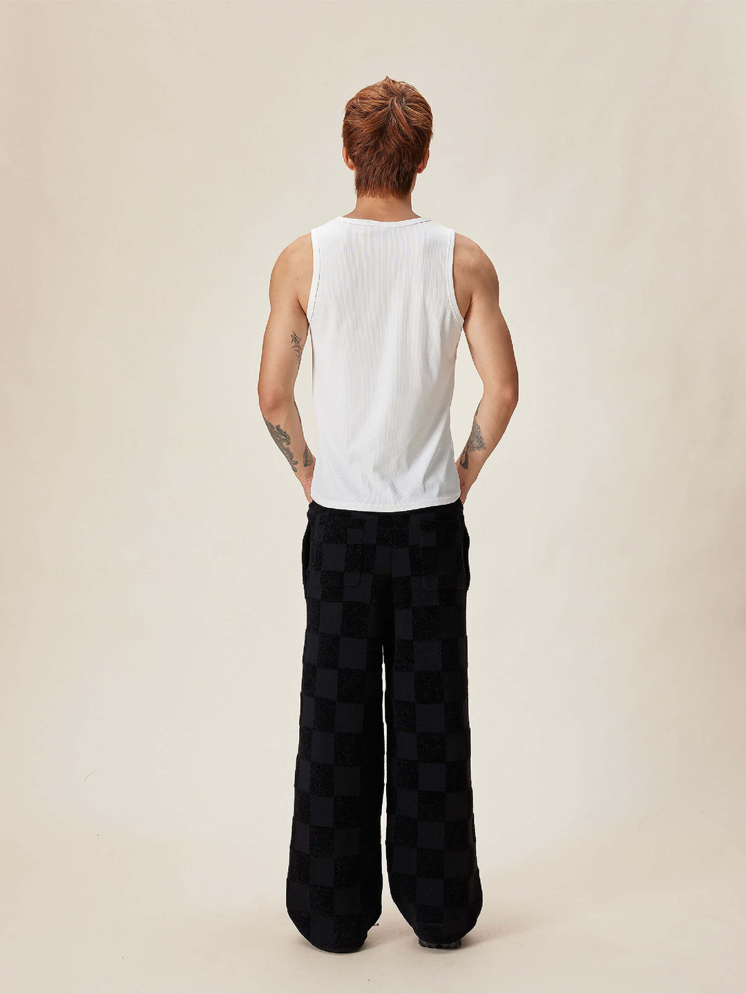 EVILKNIGHT(EK) Jacquard Logo Plaid Knit Pants | Face 3 Face