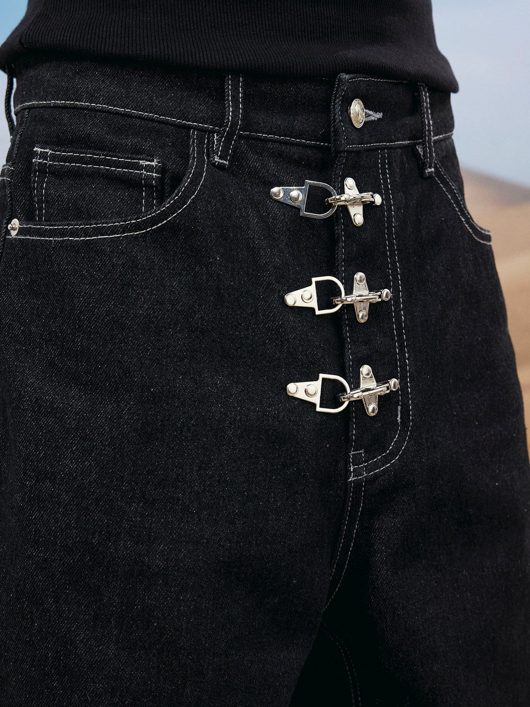 YADcrew Metal Snap Clip Fly Jeans | Face 3 Face