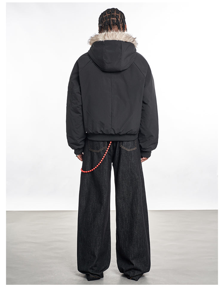 F3F Select Fur Lining Hoodie MA-1 Bomber Flight Jacket | Face 3 Face