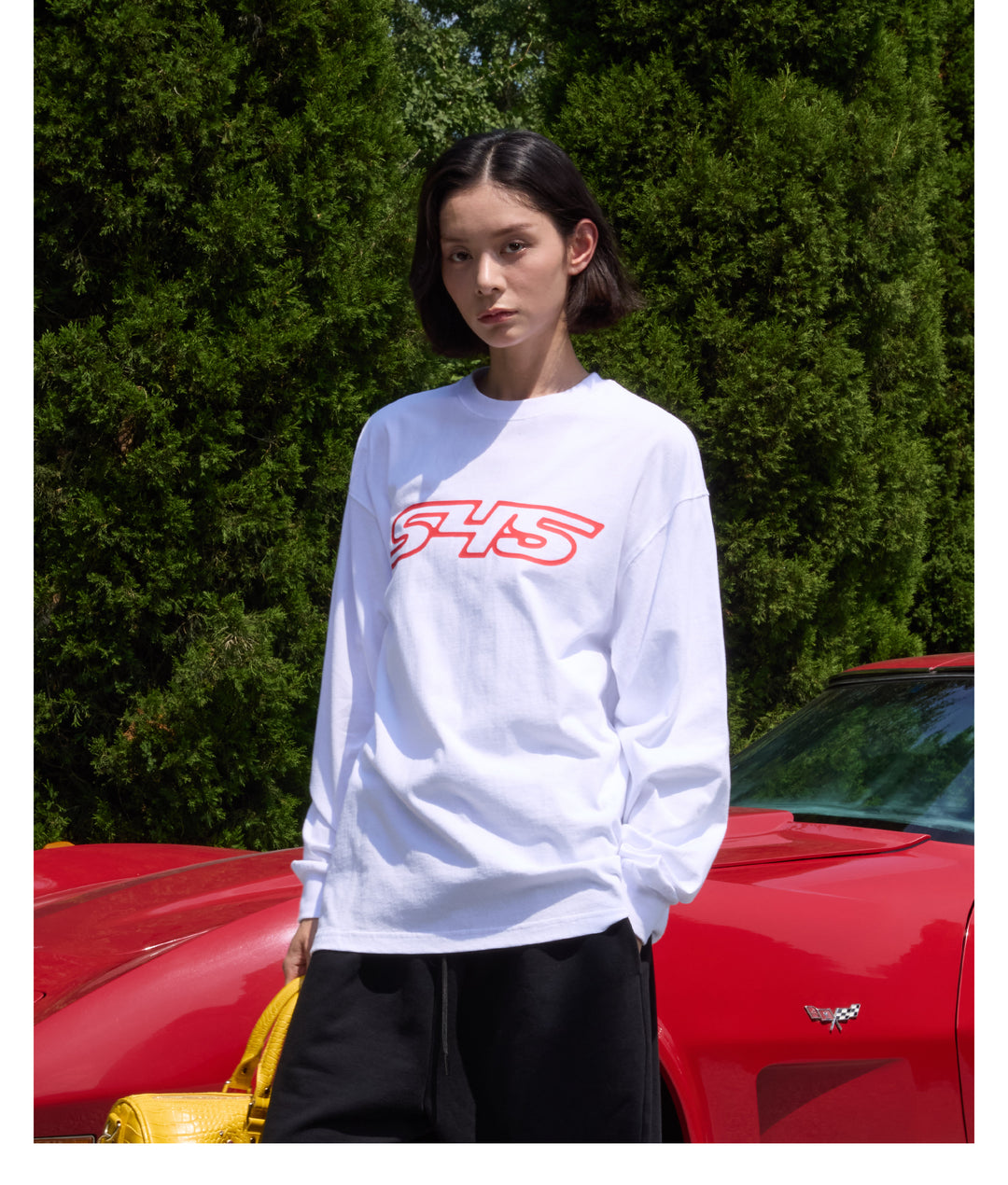 S45 Basic Large Logo Print Long Sleeve Tee | Face 3 Face