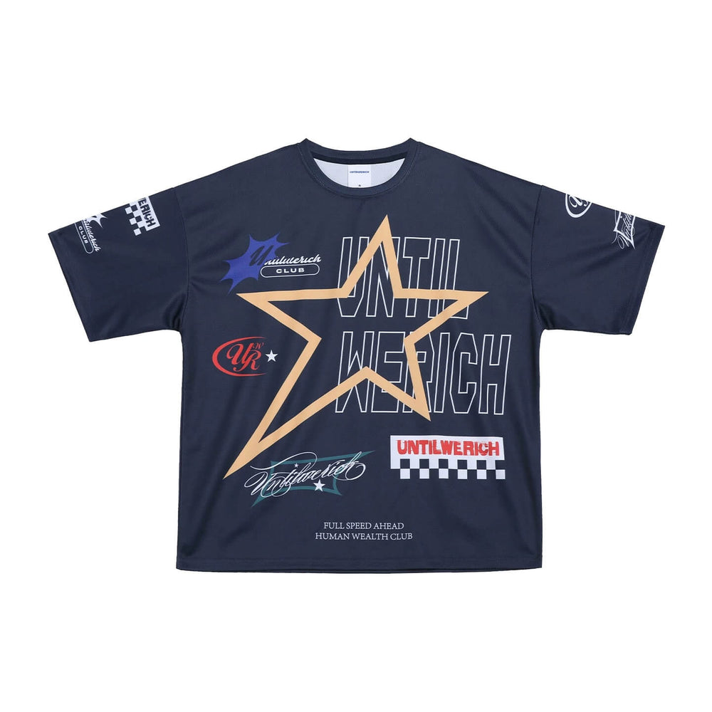 UNTILWERICH Star Print Short Sleeve Mesh Hockey Jersey | Face 3 Face