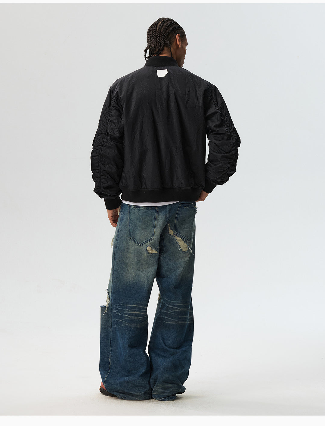 MEDM Crinkled Nylon MA-1 Bomber Jacket | Face 3 Face