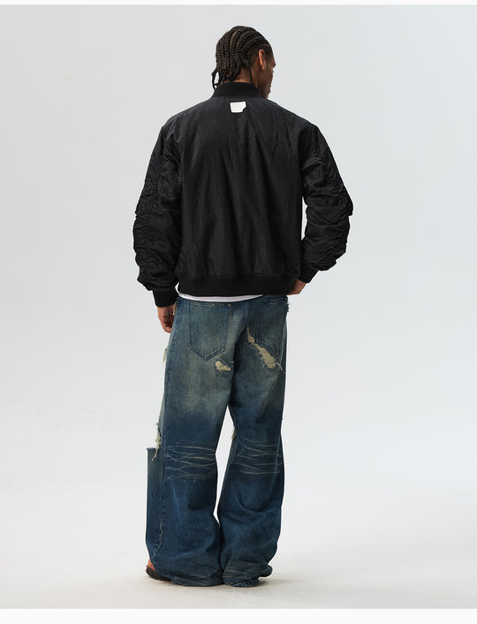 MEDM Crinkled Nylon MA-1 Bomber Jacket | Face 3 Face