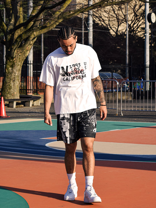 JUST VIBE Big City Graphic Mesh Basketball Shorts | Face 3 Face