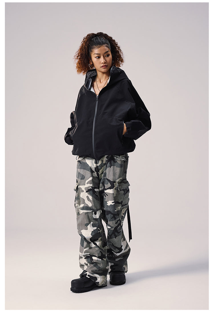 Remedy Devil Horn Hooded Windbreaker Jacket | Face 3 Face