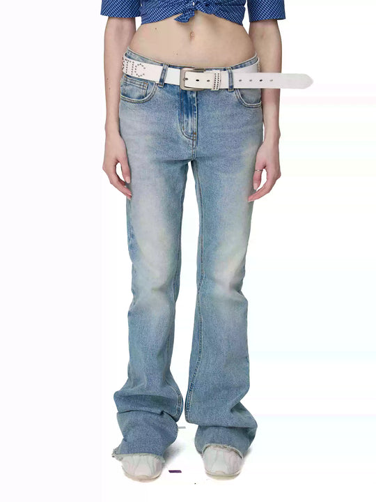 KARMANISTIC Cutoff Washed Flared Jeans | Face 3 Face