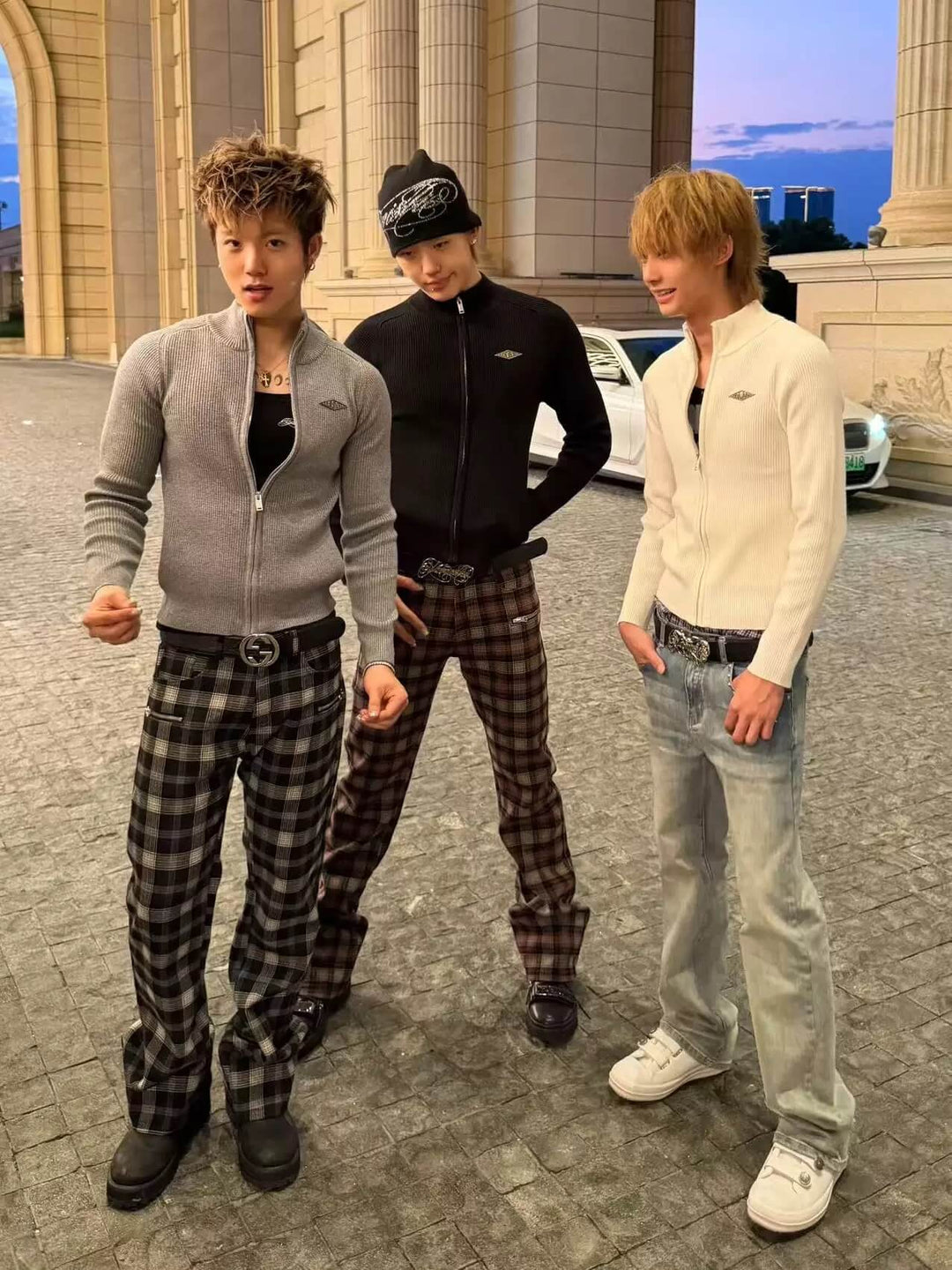 KARMANISTIC Zip Pocket Plaid Pants | Face 3 Face