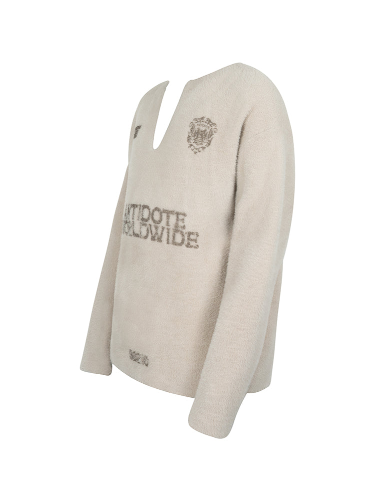 ANTIDOTE Imitation Mink Sports Print Knit Sweater | Face 3 Face