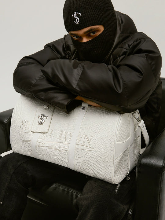 Small Town Kid Snake Pattern Leather Weekender Bag | Face 3 Face