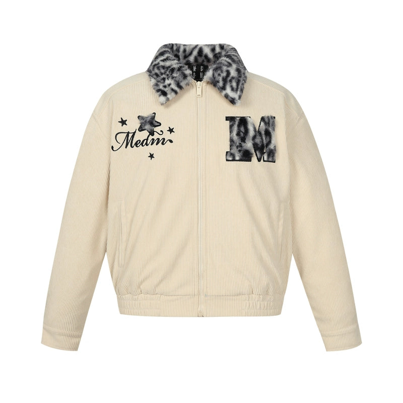 MEDM Leopard Fur Collar Corduroy Jacket | Face 3 Face