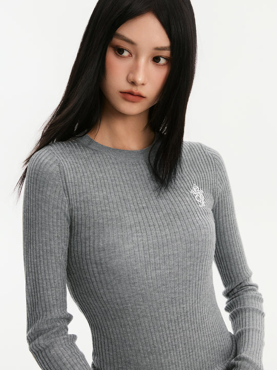 Small Town Kid Basic Slim Fit Thermal Knit Sweater | Face 3 Face