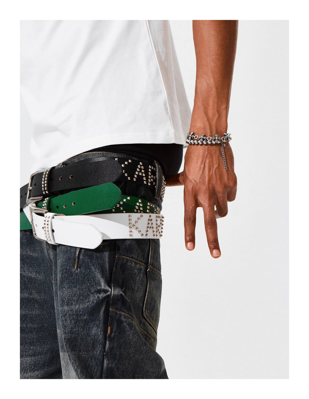 KARMANISTIC Punk Studded Logo Belt | Face 3 Face