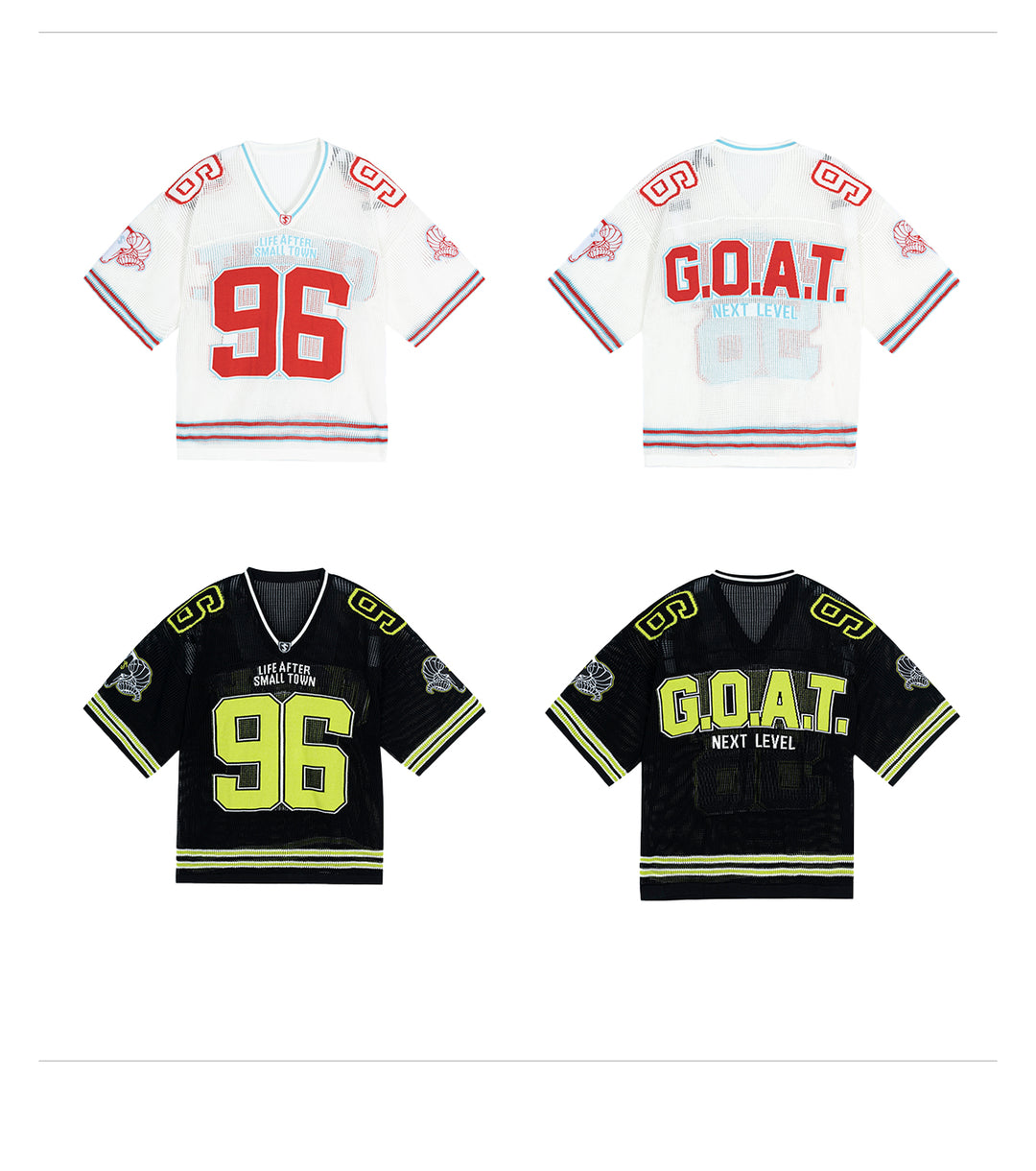 Small Town Kid Mesh Knit V Neck Rugby Jersey | Face 3 Face