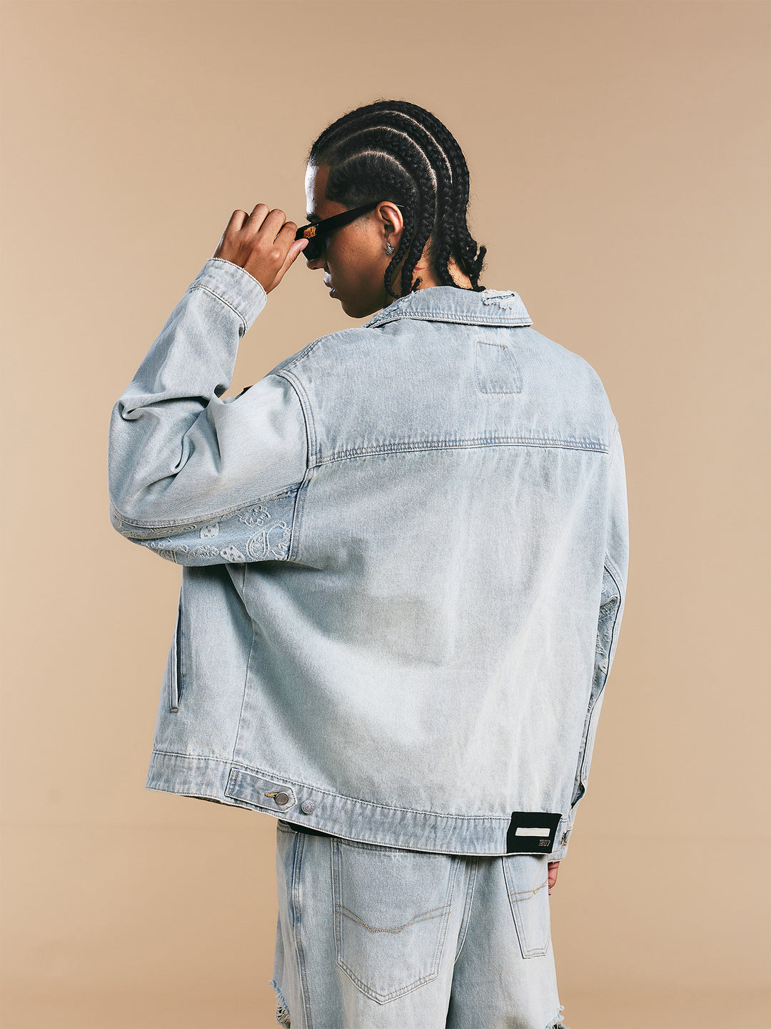 1807× LABT Paisley Pattern Wash Denim Jacket | Face 3 Face