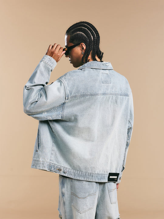 1807× LABT Paisley Pattern Wash Denim Jacket | Face 3 Face